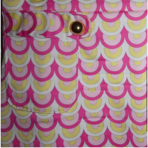 Melly M pink/yellow/white retro mini skirt Sz10. - Picture 7 of 8